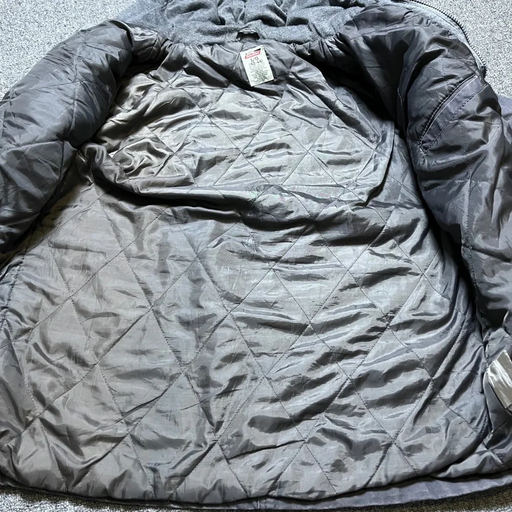 Dickies Hooded Canvas Work Jacket L Grayish Purple Lined Full Zip Snap Button